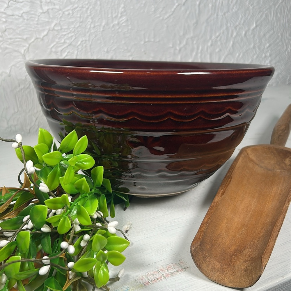 Marcrest Daisy Dot VTG Brown Bowl Serving Mixing Farmhouse Kitchen Decor - Picture 7 of 10